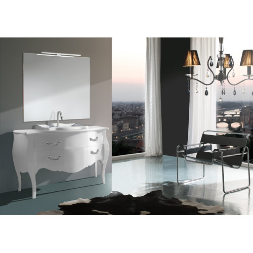 Mercer41 120 cm Wandmontierter Waschtisch mit Spiegel | Wayfair.de